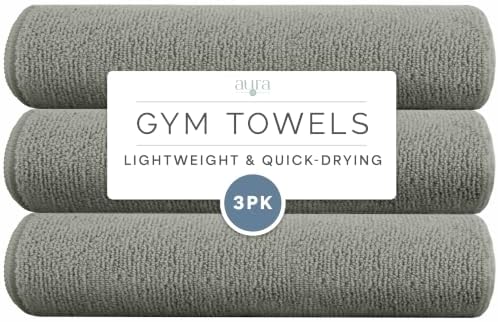 S&T INC. Microfiber Gym Towels, 3 Pack, Dark Grey by STINC