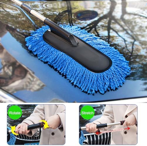2 PCS Microfiber Car Duster, Scratch Free Auto Exterior Interior Large Dusting - Image 4