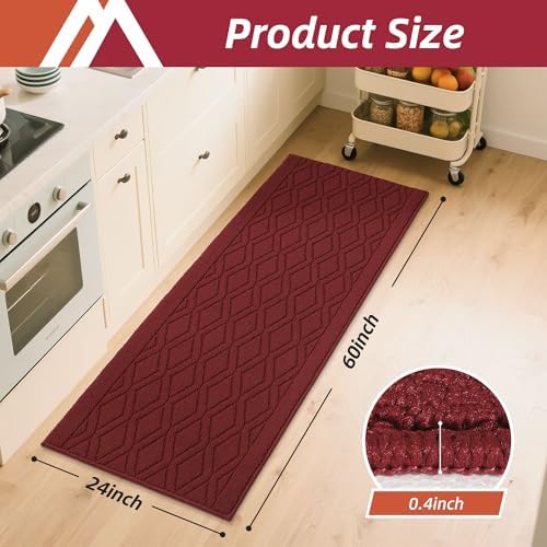 COSY HOMEER Kitchen Rugs Non Slip Washable 24"x60" Kitchen Mats - Image 2