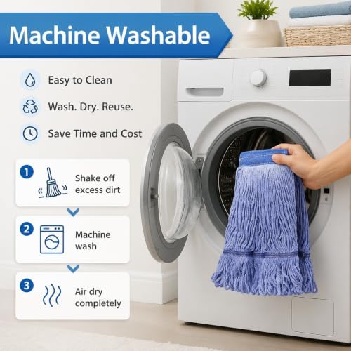 12 Pack Mop Head Replacement, Cleaning Heavy Duty Mop Head Commercial - Image 6