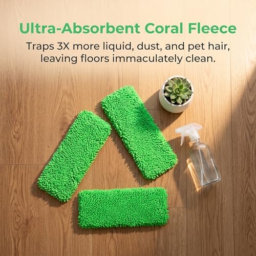 6 Pack Washable Coral Fleece Mop Pad Refills - Image 4