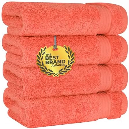 Cotton Paradise Hand Towels for Bathroom, 100% Cotton Turkish 4 Piece Hand by UNITEDHOMETEXTILE