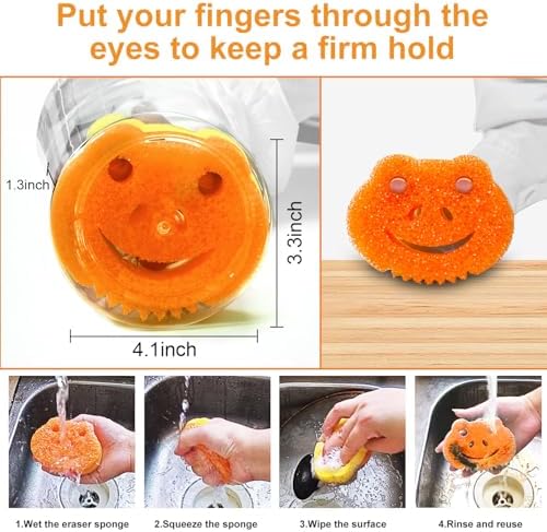 5 Pack Scrub Sponge, Dual-Sided Temperature Controlled Kitchen Sponge - Image 6
