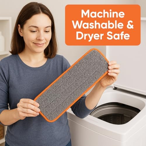 Superio Microfiber Mopping Pad, 8 x 4.5 Inch Reusable Washable Mop Replacement - Image 5