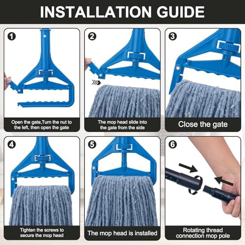 Commercial Industrial Mop with 3 Extra Large Reusable Replacement Head - Image 7