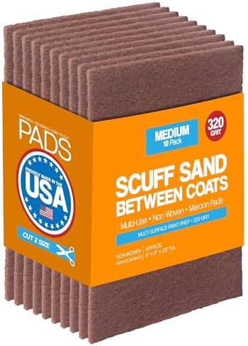 6" X 9" Non-Woven Grey Scuff Pads 320 Grit by PeachtreeWoodworkingSupply