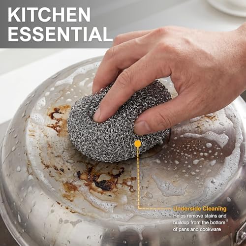 PAMI Heavy Duty Stainless Steel Sponge Scrubbers, Non-Scratch - Image 2
