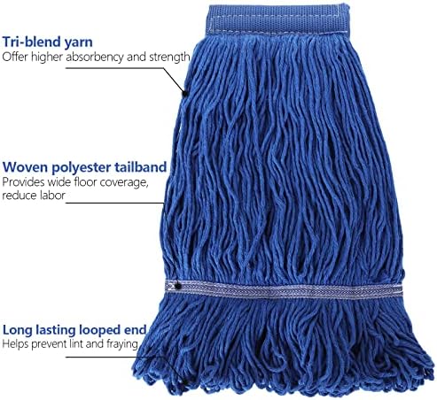 4Pcs Commercial String Mop Head, Loop-End Mop Head Replacement, Heavy Duty Mop - Image 5