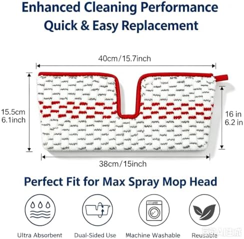 4packs Reusable Microfiber Spray Mop Pads Compatible - Image 2