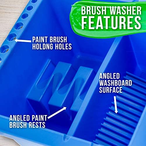 U.S. Art Supply 12-Hole Multi-Function Plastic Paint Brush Cleaner Set - Image 5