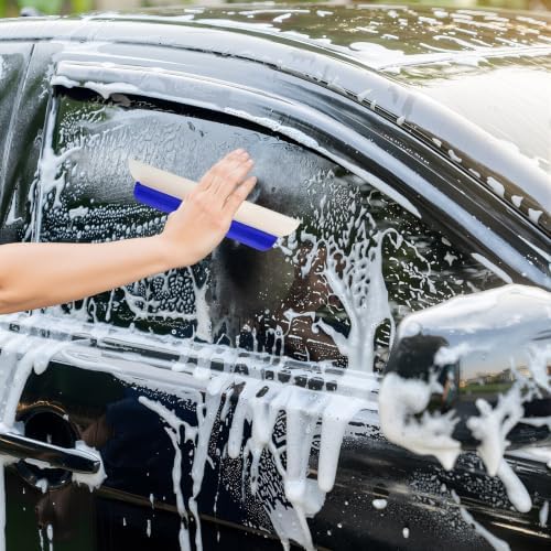 4 Pack 14 Inch Car Drying Squeegee Blue Silicone Window Blade - Image 5