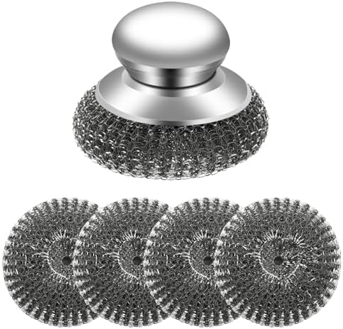 5Pcs Steel Wool Scrubber with Handle by Unknown