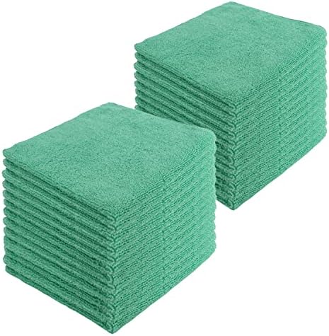 Microfiber Cleaning Cloths, 24 Pack, All-Purpose, Highly Absorbent, Washable by JDHomease