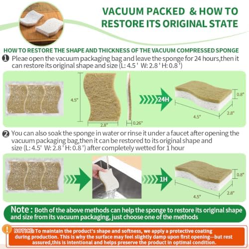 Sponges Kitchen Natural Dish Sponge Plant-Based Biodegradable Compostable - Image 6