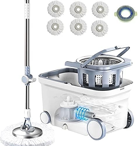 Michao Spin Mop Bucket Deluxe 360 Spinning Floor Cleaning System by MICHAO