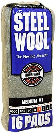 Homax Rhodes American Household Steel Wool16 pad, Medium Grade #1, 16 Pads by Homax
