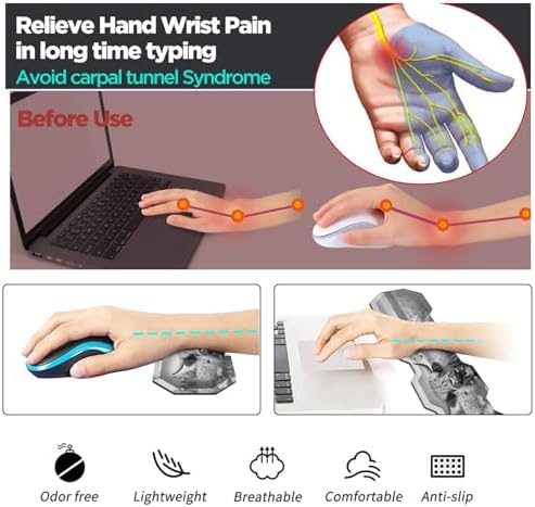 Ergonomic Mouse Pad with Wrist Support Gel and Keyboard Wrist Rest Set + Coaster - Image 2
