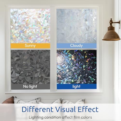 rabbitgoo Window Privacy Film Rainbow, 23.6" x 157.4" - Image 5