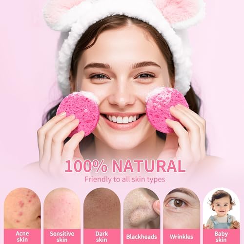 100-Count Compressed Facial Sponges, Natural Cellulose - Image 4