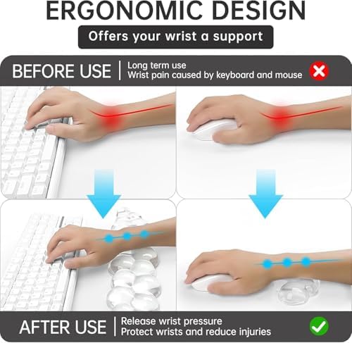 Mouse Pad with Wrist Rest, Soft Cloud Gel Keyboard Mouse Pad Set with Hand - Image 4