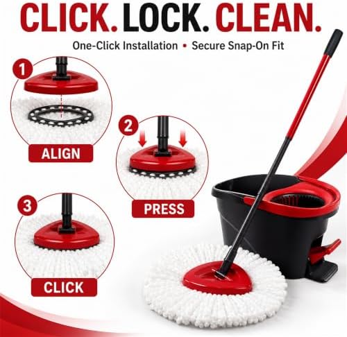 4Pcs Mop Head Replacement Set for EasyWring Spin Mop - Image 3