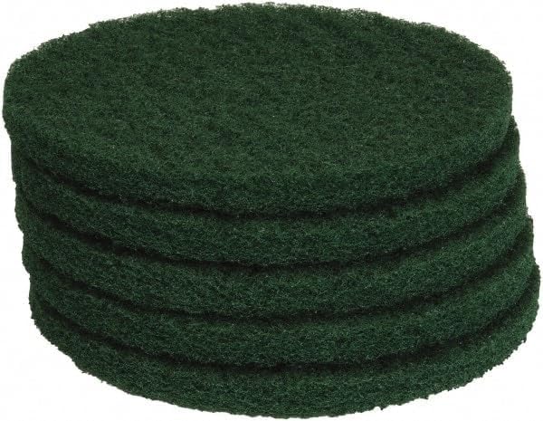 PRO SOURCE Floor Scrubbing Pads: Green Coarse Polyester, 5 Pack by PROSOURCE