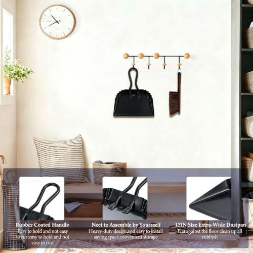 4Pcs Dust Pan and Brush Set, Heavy Duty Metal Dustpan - Image 6