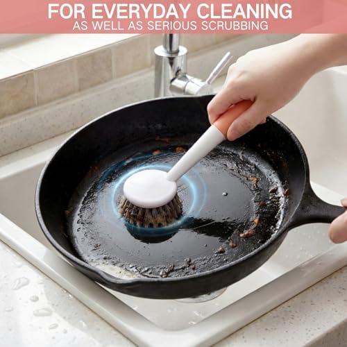 Patelai 12 Pack Long Handle Dish Scrub Brush Stiff Bristles - Image 5