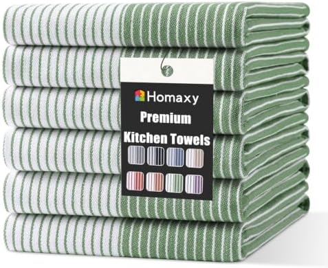 Homaxy Premium 100% Cotton Kitchen Towels 18"x28", 6 Pack by Homaxy
