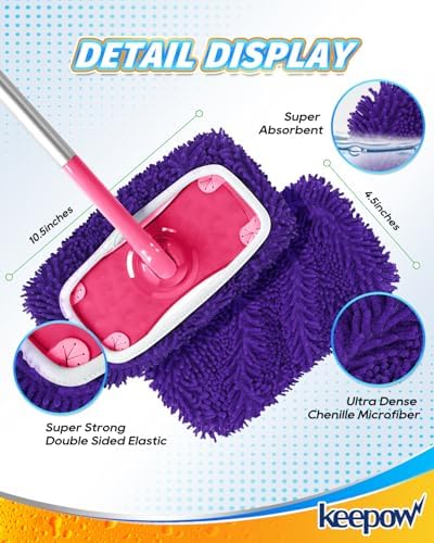 8Pcs Reusable Microfiber Mop Pads Compatible - Image 6