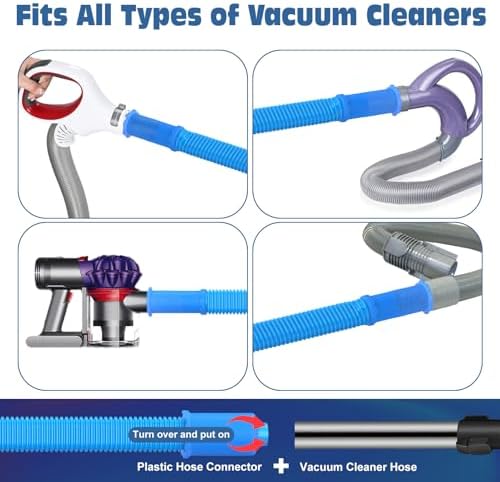 2Pcs Dryer Vent Cleaner Kit, Lint Brush & Universal Vacuum Hose Blue - Image 3