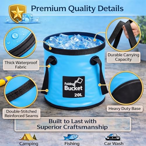 3 Pcs 5 Gallon Collapsible Bucket - Image 4