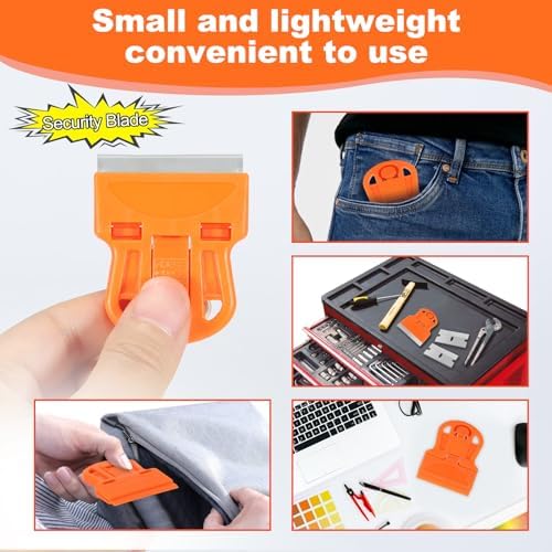 WEGAZ-4 Pcs Mini Plastic Razor Blade Scraper Tool-Suitable - Image 7