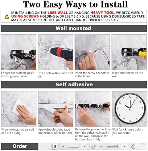 2 Pack Broom Holder Wall Mount, 5 Racks 4 Hooks Mop and Broom Organizer - Image 5