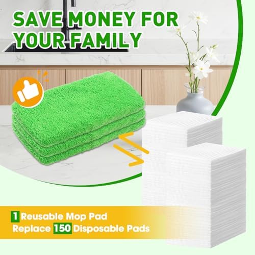 12Pcs Reusable Microfiber Mop Pads Compatible - Image 5