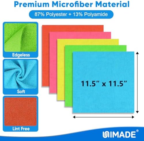 UNIMADE Microfiber Cleaning Cloth, 50PK Reusable Microfiber Cleaning Cloth - Image 2