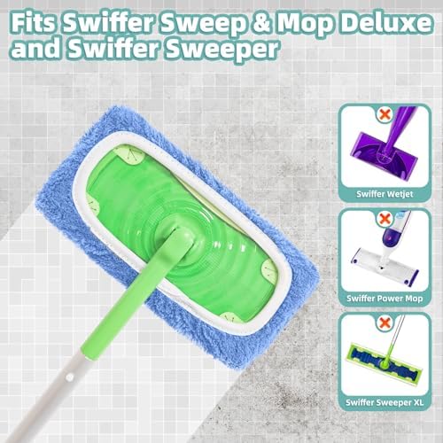 Reusable Mop Pads Fit Swiffer Sweeper Mop, Microfiber Dry Sweeping Cloths - Image 2