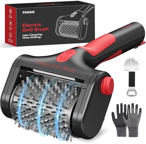 Electric Grill Brush, Heat-Resistant Front & Gearless Direct Drive by Yeeke
