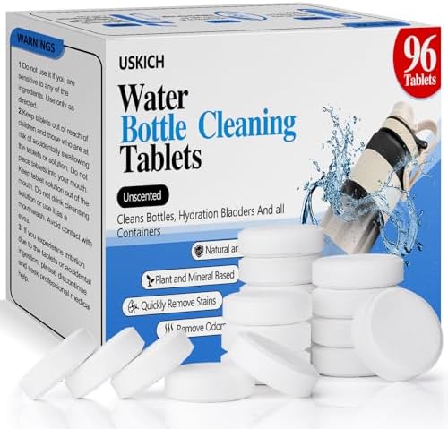 96Pack Water Bottle Cleaning Tablets, Bottle Bright Clean Stainless Steel by USKICH