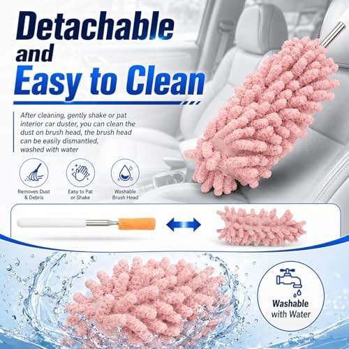 2PCS 2026 New Car Interior Duster, Soft Chenille Car Duster - Image 4