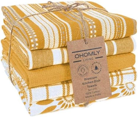 Assorted Kitchen Towels Set of 5-100% Cotton Dish Cloths Towels by Unknown