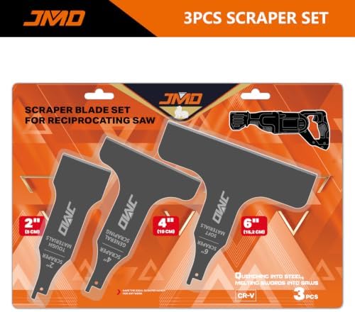 JMD 3-Piece Reciprocating Saw Scraper Blades Set, Scraping Tool Attachment - Image 5