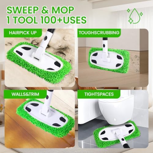 Sweeper Mop System with 3 Reusable Microfiber Mop Pads - Image 3