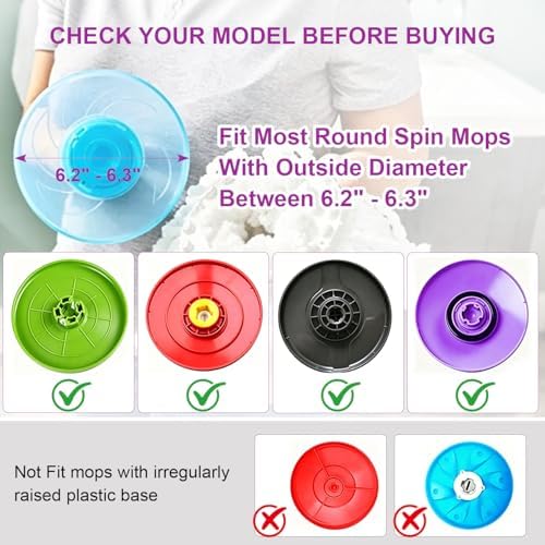Spin Mop Replacement Heads, 6.3 Inch Microfiber Mop Refills - Image 3