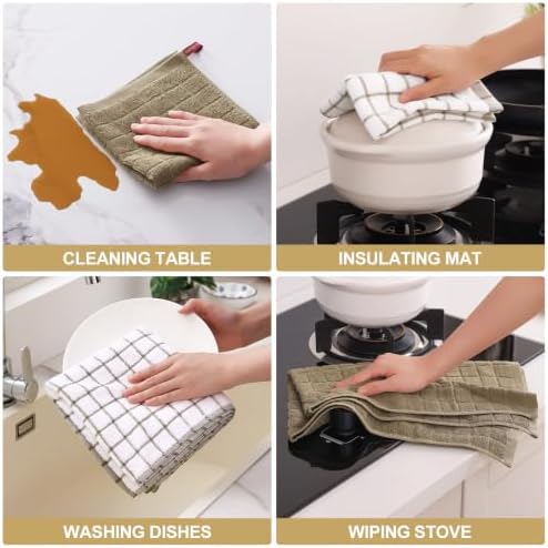 Homaxy Premium Cotton Kitchen Dish Cloths 12"x 12", 8 Pack - Image 5