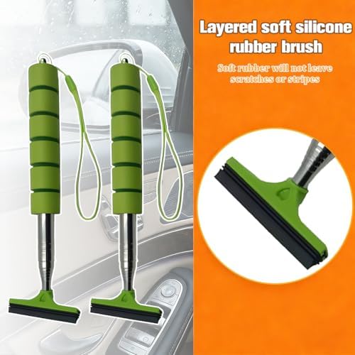 2PCS Car Side Mirror Squeegee, Retractable Vehicle Rear View Mirror Cleaning - Image 5