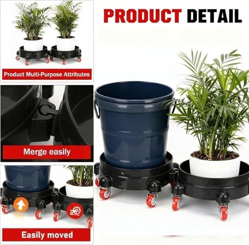 2 Pcs 5 Gallon Bucket Dolly, 11 Inch - Image 2