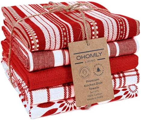 Assorted Kitchen Towels Set of 5-100% Cotton Dish Cloths Towels by Unknown