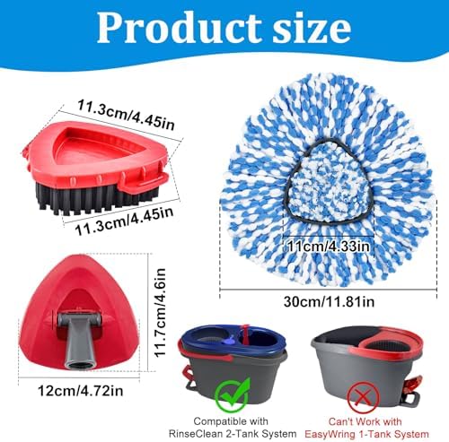 Mop Heads Replacements for O-Cedar RinseClean 2-Tank Spin Mop, Mop Replace Head - Image 2