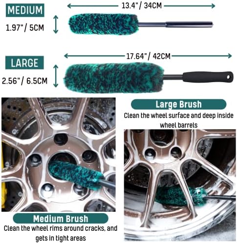 oesee Professional 4 Pack Long Handle Wheel Brush Kit - Image 2